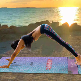 Esterilla De Yoga Personalizado Azul Púrpura Mandala Patrón Lotus Ze
