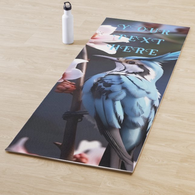 Esterilla De Yoga Personalizado Bluejay y Flores (In situ)