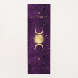 Esterilla De Yoga Personalizado Celestial Gold Triple Luna Púrpura