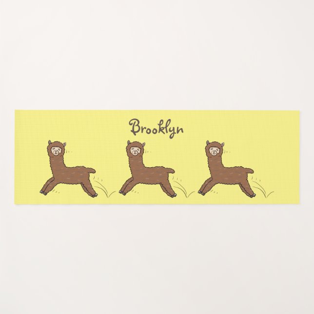 Esterilla De Yoga Personalizado de alpaca marrón feliz (Anverso (horizontal))
