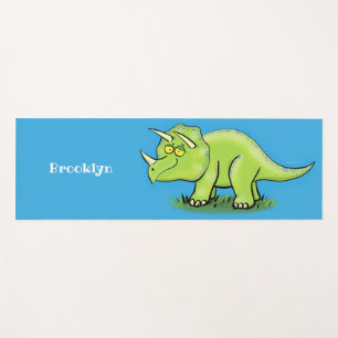 Esterilla De Yoga Personalizado de dinosaurios de triceratops verde