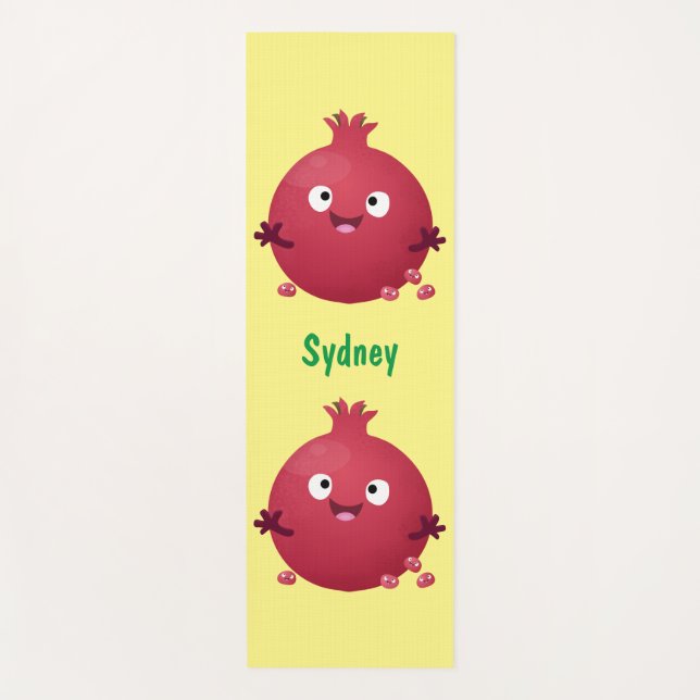 Esterilla De Yoga Personalizado de frutas pomegranadas alegres (Anverso)