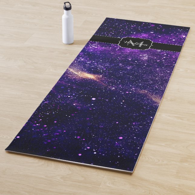 Esterilla De Yoga Personalizado de galaxia abstracta violeta monogra (In situ)