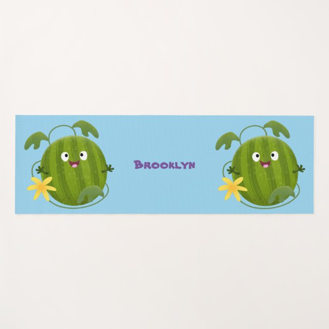 Esterilla De Yoga Personalizado de la sandía sonriente alegre (Anverso (horizontal))