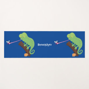 Esterilla De Yoga Personalizado de lagarto de camaleón verde lindo