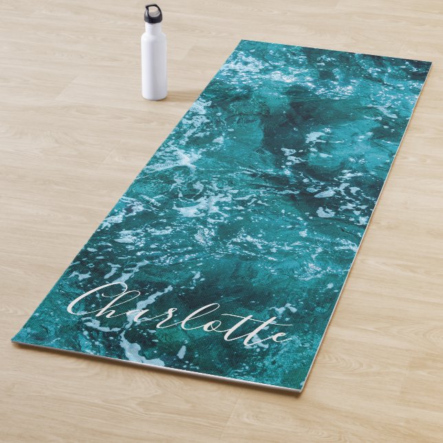 Esterilla De Yoga Personalizado de las olas turquesa del océano mode (In situ)