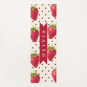Esterilla De Yoga Personalizado de lunares fresa retro vintage