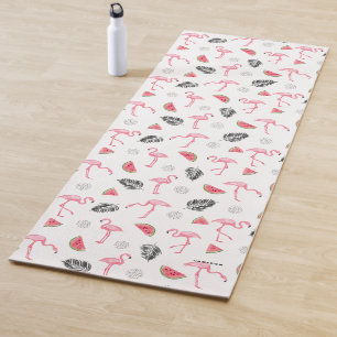 Esterilla De Yoga Personalizado del patrón de flamencas y sandías
