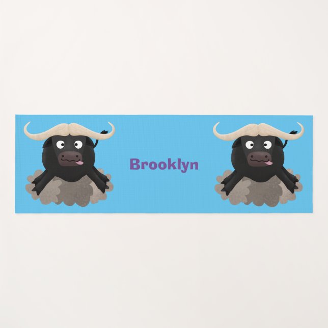 Esterilla De Yoga Personalizado divertida de búfalo de agua corrient (Anverso (horizontal))