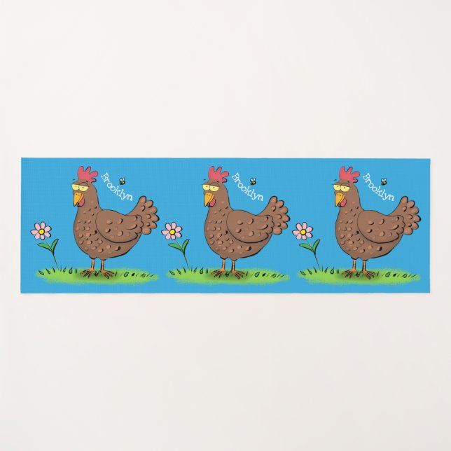 Esterilla De Yoga Personalizado divertido de pollo rústico y caprich (Anverso (horizontal))