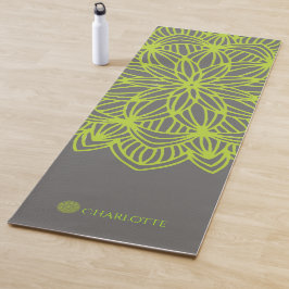 Esterilla De Yoga Personalizado el gris verde de Mandala Lime (1 lad