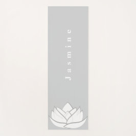 Esterilla De Yoga Personalizado Elegante Gray Lotus Flower