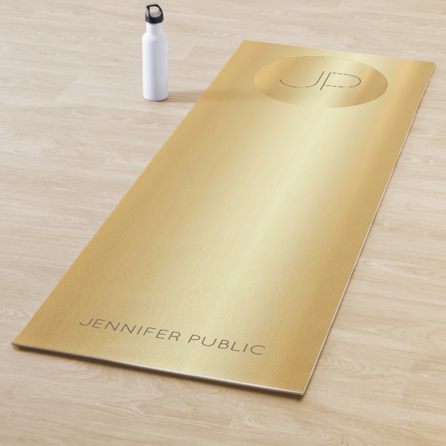 Esterilla De Yoga Personalizado Faux Gold Monograma Trendy Fitness T (In situ)