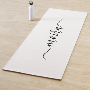 Esterilla De Yoga Personalizado Femenino Minimalista Blanco