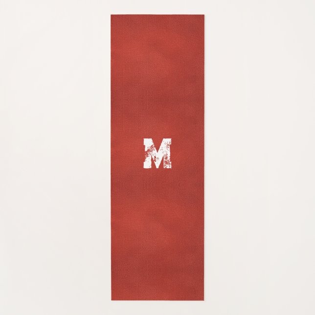 Esterilla De Yoga Personalizado Malestar Texto Monograma Cuero falso (Anverso)