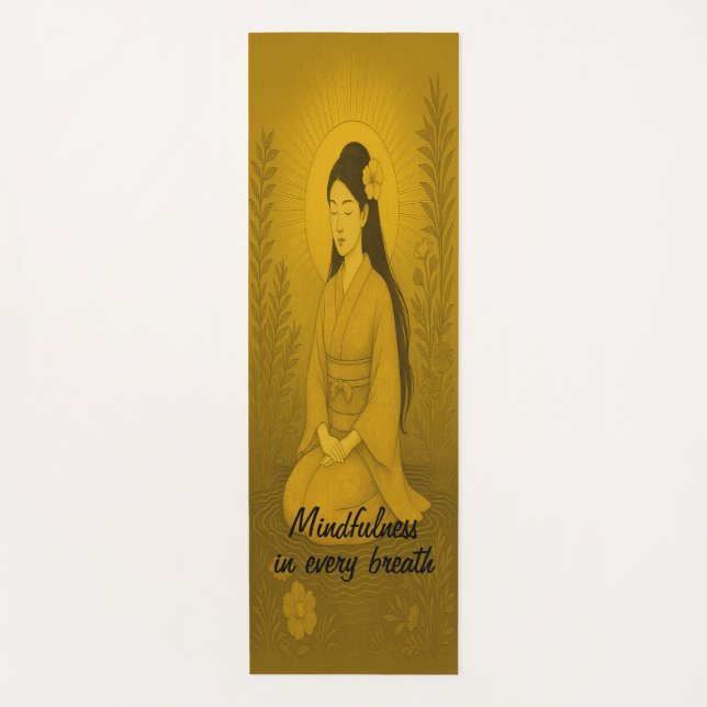 Esterilla De Yoga Personalizado Meditación Arte Conciencia Zen Brown (Anverso)