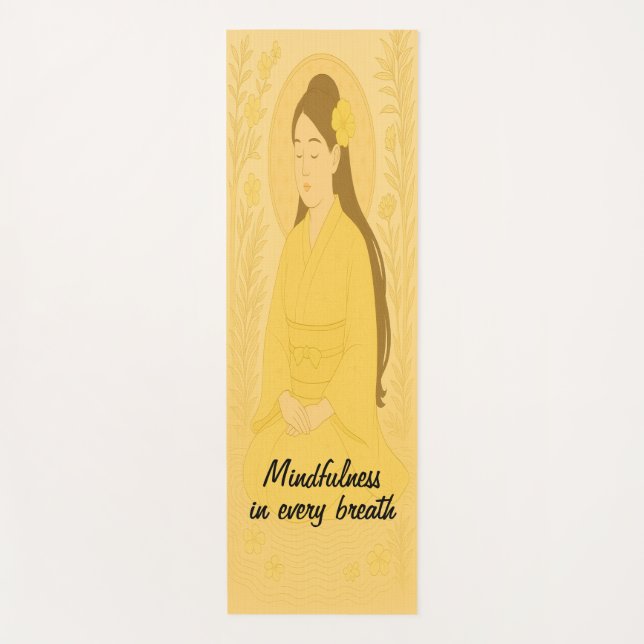 Esterilla De Yoga Personalizado Meditación Arte Mindness Zen Amarill (Anverso)