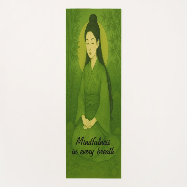 Esterilla De Yoga Personalizado Meditación Arte Mindness Zen Green (Anverso)