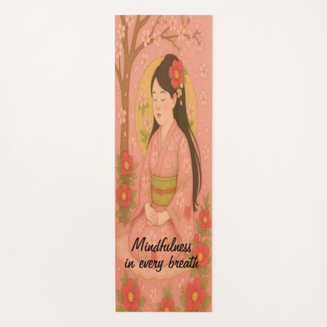 Esterilla De Yoga Personalizado Meditación Arte Mindness Zen Rosa (Anverso)