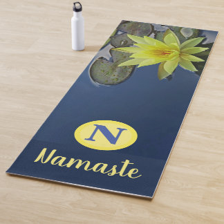 ESTERILLA DE YOGA PERSONALIZADO MONOGRAM NAMASTE ZEN AMARILLO LOTUS