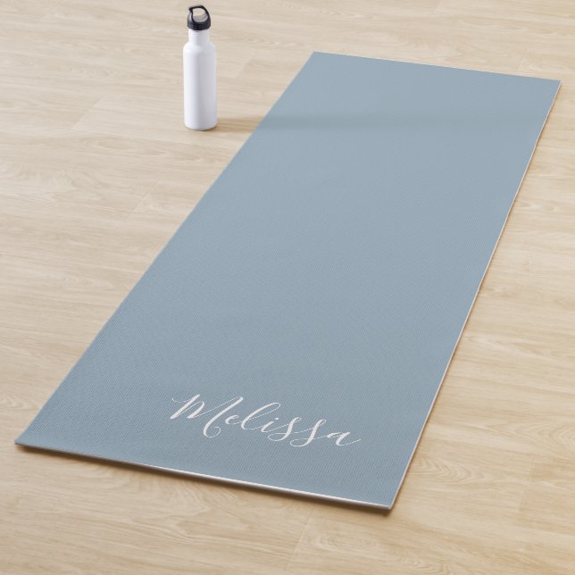 Esterilla De Yoga Personalizado monograma azul turbio simple (In situ)
