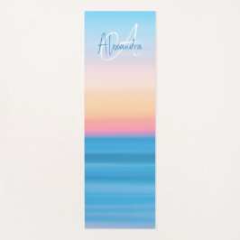 Esterilla De Yoga Personalizado Monogramada de Pastel Beach Sunset