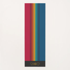 Esterilla De Yoga Personalizado Monogramado a rayas coloreadas