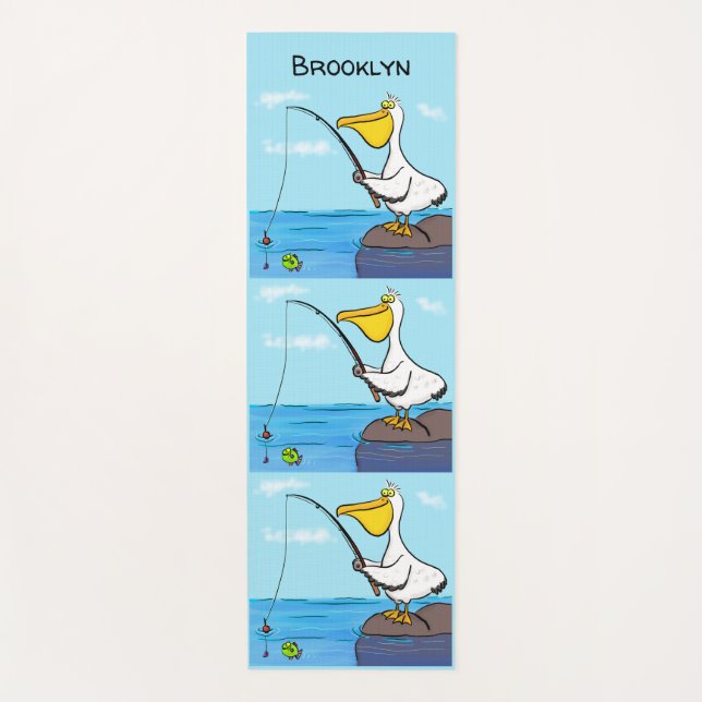 Esterilla De Yoga Personalizado pelícano de pesca divertida (Anverso)