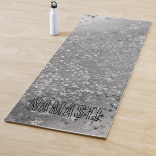 Esterilla De Yoga Personalizado Purpurina de las Estrellas de Plata