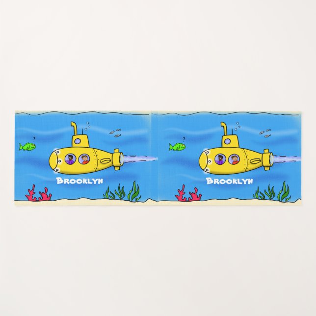 Esterilla De Yoga Personalizado submarino feliz (Anverso (horizontal))