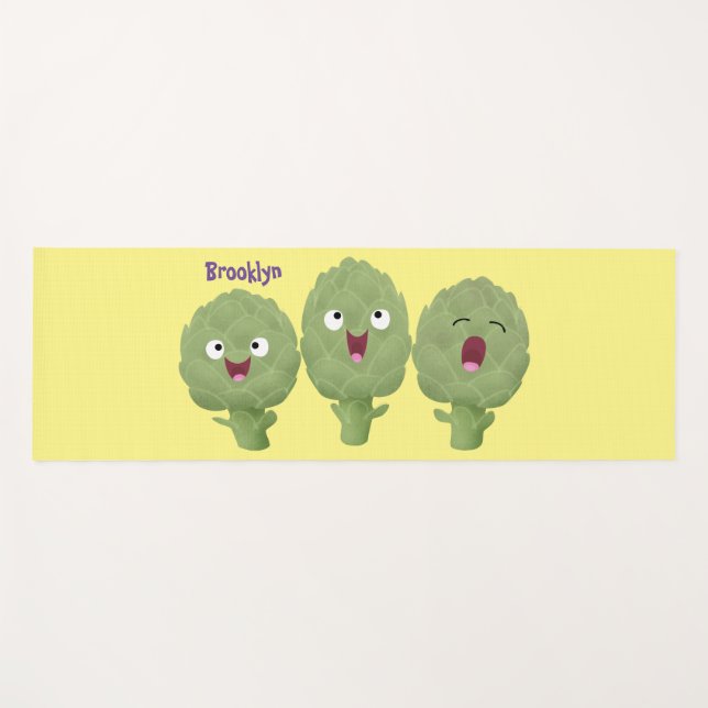 Esterilla De Yoga Personalizado vegetal de alcachofas de canto lindo (Anverso (horizontal))