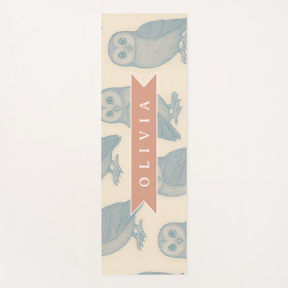 Esterilla De Yoga Personalizado Vintage Blue Owl Woodland Cottagecor