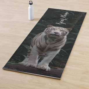 Esterilla De Yoga Personalizar nombra tigre blanco en la alfombra de