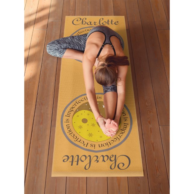 Esterilla De Yoga (Personalizar) Yin Yang YellowOrange Workout, Pila ((Customize) Yin Yang YellowOrange Workout, Pilates Yoga Mat)