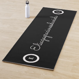 Esterilla De Yoga Personalize Cute Name Script And Calligraphy Black