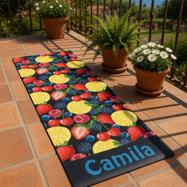 Esterilla De Yoga Personalized Berries & Citrus Pattern  (Subido por el creador)