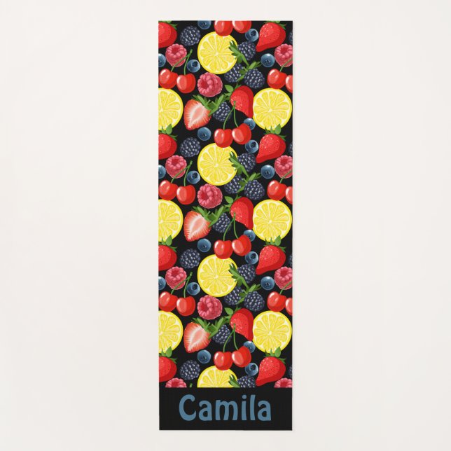 Esterilla De Yoga Personalized Berries & Citrus Pattern  (Anverso)