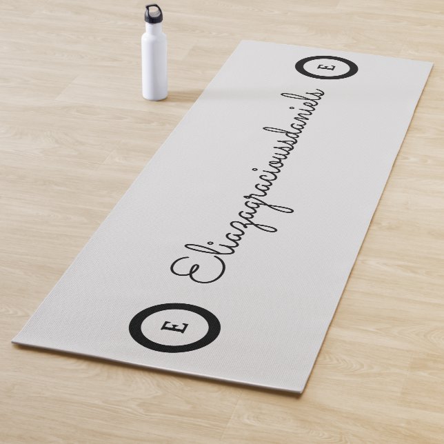 Esterilla De Yoga Personalized Cute Name Script And Calligraphy Grey (In situ)