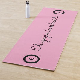 Esterilla De Yoga Personalized Cute Name Script And Calligraphy Pink