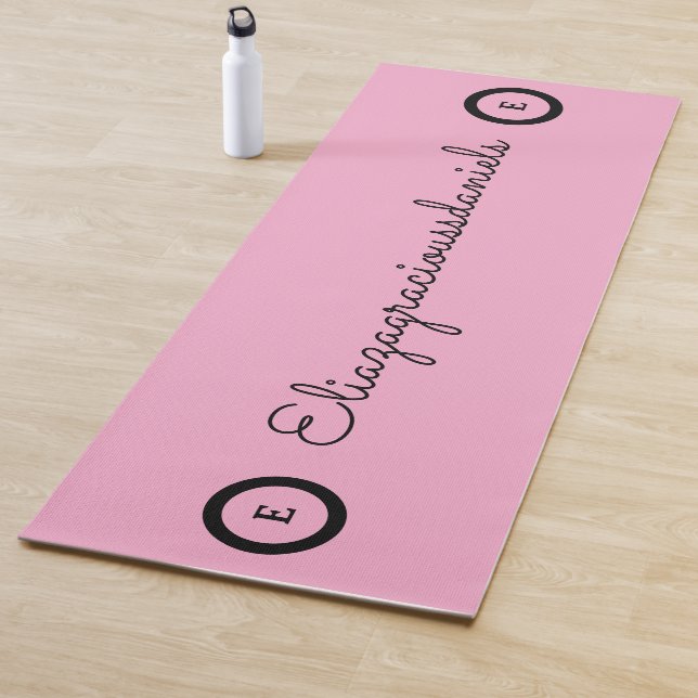 Esterilla De Yoga Personalized Cute Name Script And Calligraphy Pink (In situ)