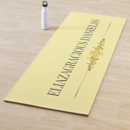 Esterilla De Yoga Personalized Modern Classic Cream Black with Name 