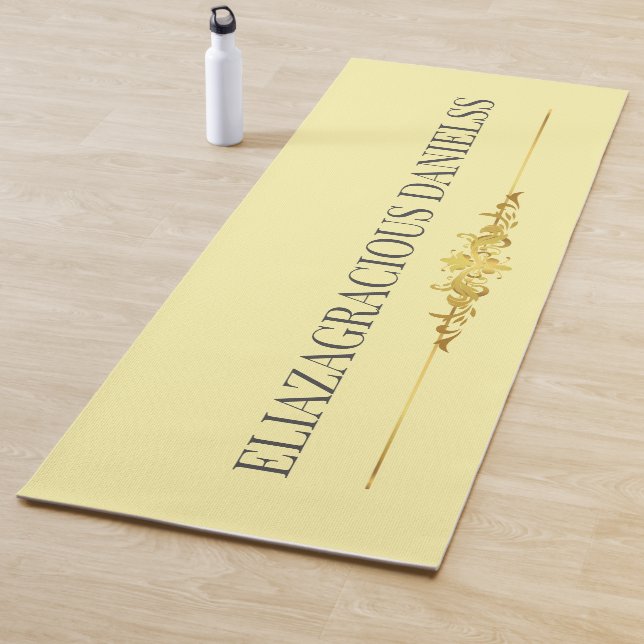 Esterilla De Yoga Personalized Modern Classic Cream Black with Name  (In situ)