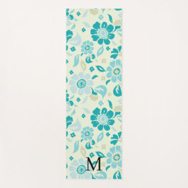 Esterilla De Yoga Personalized monogram elegant floral pattern