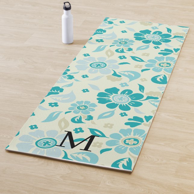 Esterilla De Yoga Personalized monogram elegant floral pattern (In situ)