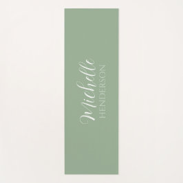 Esterilla De Yoga Personalized Name Monogram Sage Green