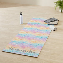 Esterilla De Yoga Personalized Pastel Watercolor Waves