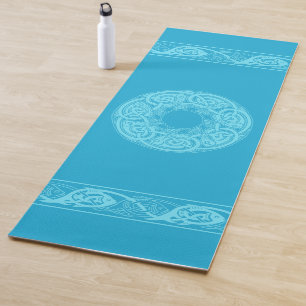 Esterilla De Yoga Pescado celta de Knotwork en azul