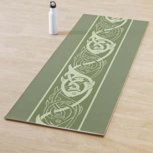 Esterilla De Yoga Pescado celta de Knotwork en verde