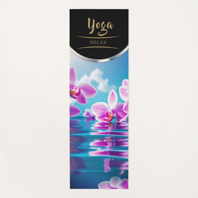 Esterilla De Yoga Pétalos de orquídeas rosas - yoga mate (Anverso)