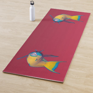 Esterilla De Yoga Pez loro - Diseño abstracto - Recortado de la foto